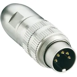 Plug, 5 pole, solder cup, screw locking, straight, 0332 05-1