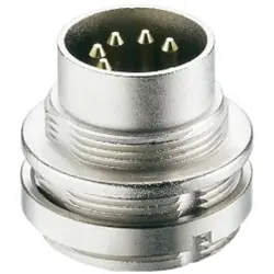 Panel plug, 4 pole, solder cup, screw locking, straight, 0314 04