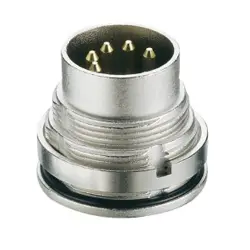 Panel plug, 3 pole, solder cup, screw locking, straight, 0315 03