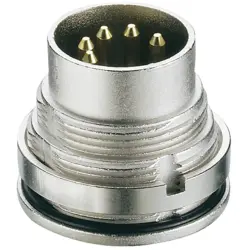 Panel plug, 5 pole, solder cup, screw locking, straight, 0315 05-1