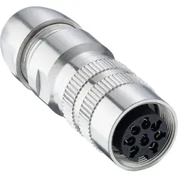 Jack, 8 pole, solder cup, screw locking, straight, 032200 08-1