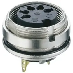 Panel socket, 8 pole, solder cup, screw locking, straight, 0305 08-1