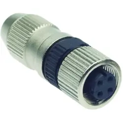 Jack, M12, 4 pole, IDC connection, screw locking, straight, 21031112405