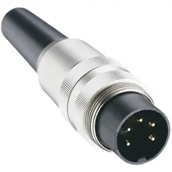 Plug, 5 pole, solder cup, screw locking, straight, SV 50/6