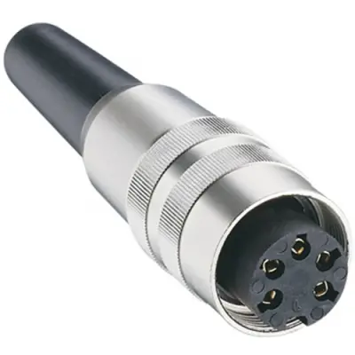 Jack, 7 pole, solder cup, screw locking, straight, KV 71 - 1