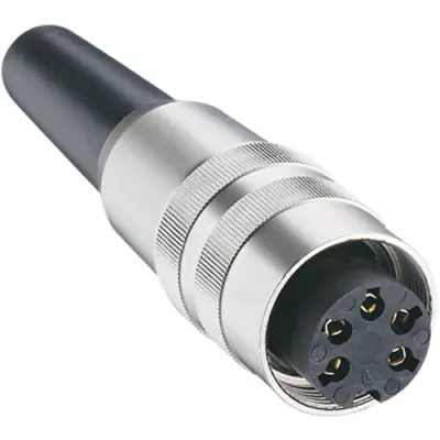 Jack, 12 pole, solder cup, screw locking, straight, KV 120 - 1