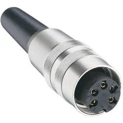 Jack, 12 pole, solder cup, screw locking, straight, KV 120