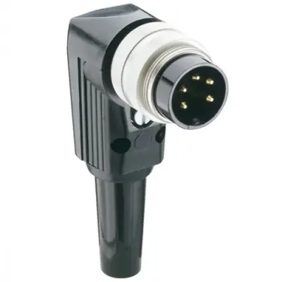 Plug, 6 pole, solder cup, screw locking, angled, WSV 60 - 1