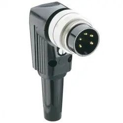 Plug, 6 pole, solder cup, screw locking, angled, WSV 60