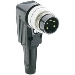 Plug, 7 pole, solder cup, screw locking, angled, WSV 71