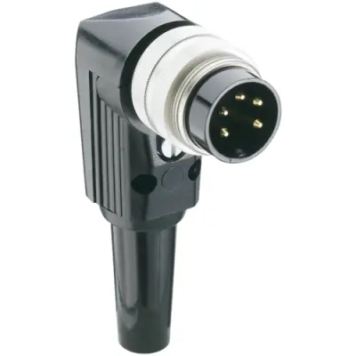 Plug, 8 pole, solder cup, screw locking, angled, WSV 80 - 1