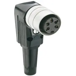 Jack, 8 pole, solder cup, screw locking, angled, WKV 80