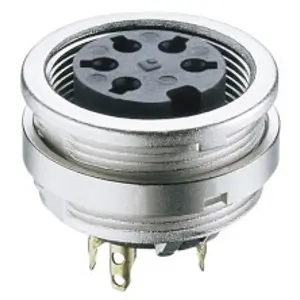 Panel socket, 5 pole, solder cup, screw locking, straight, KFV 50 - 1