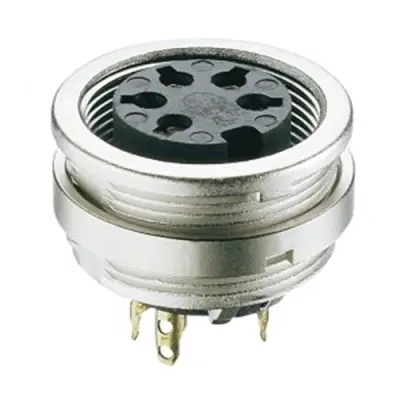 Panel socket, 8 pole, solder cup, screw locking, straight, KFV 80 - 1