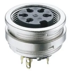 Panel socket, 12 pole, solder cup, screw locking, straight, KFV 120