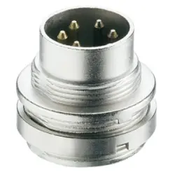 Panel plug, 4 pole, solder cup, screw locking, straight, SFV 40