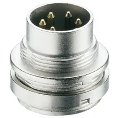 Panel plug, 8 pole, solder cup, screw locking, straight, SFV 80 - 1