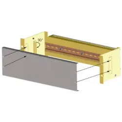 Mounting rail holder, steel, (L x W x H) 132.5 x 425 x 182 mm, 3 U, gray, 205-420-10