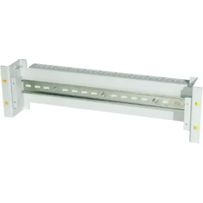 Mounting rail holder, steel, (L x W x H) 91 x 425 x 132.5 mm, 3 U, light gray, 205-420-55 - 1