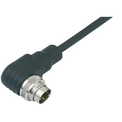 Sensor actuator cable, M16-cable plug, angled to open end, 12 pole, 2 m, PUR, black, 3 A, 79 6229 200 12 - 1