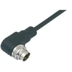 Sensor actuator cable, M16-cable plug, angled to open end, 12 pole, 2 m, PUR, black, 3 A, 79 6229 200 12
