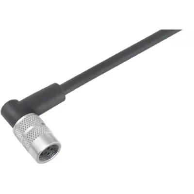 Sensor actuator cable, M9-cable socket, angled to open end, 8 pole, 5 m, PUR, black, 1 A, 79 1462 275 08 - 1