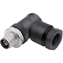 Plug, M12, 5 pole, screw connection, screw locking, angled, 99 0437 58 05