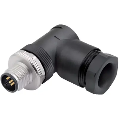 Plug, M12, 5 pole, screw connection, screw locking, angled, 99 0437 58 05 - 1