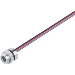 Panel socket, M8, 8 pole, strand connection, screw locking, straight, 76 6518 1111 00008-0200