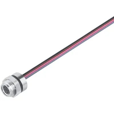 Panel socket, M8, 8 pole, strand connection, screw locking, straight, 76 6518 1111 00008-0200 - 1