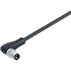 Sensor actuator cable, M8-cable plug, angled to open end, 6 pole, 5 m, PUR, black, 1.5 A, 77 3403 0000 50006-0500