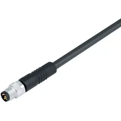 Sensor actuator cable, M8-cable plug, straight to open end, 6 pole, 5 m, PUR, black, 1.5 A, 77 3405 0000 50006-0500