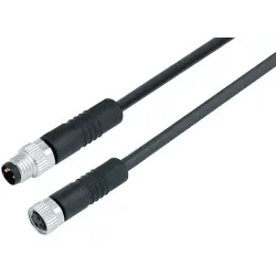 Sensor actuator cable, M8-cable plug, straight to M8-cable socket, straight, 4 pole, 2 m, PUR, black, 4 A, 77 3406 3405 50004-0200