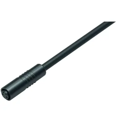 Sensor actuator cable, M8-cable socket, straight to open end, 3 pole, 5 m, PUR, black, 4 A, 79 3410 55 03 - 1