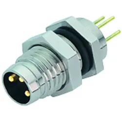 Panel plug, M8, 3 pole, THT, screw locking, straight, 86 6119 1100 00003