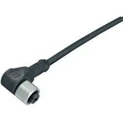 Sensor actuator cable, M12-cable socket, angled to open end, 5 pole, 2 m, PUR, black, 4 A, 77 3734 0000 50005-0200