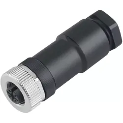 Jack, M12, 5 pole, screw connection, screw locking, straight, 99 0436 32 05