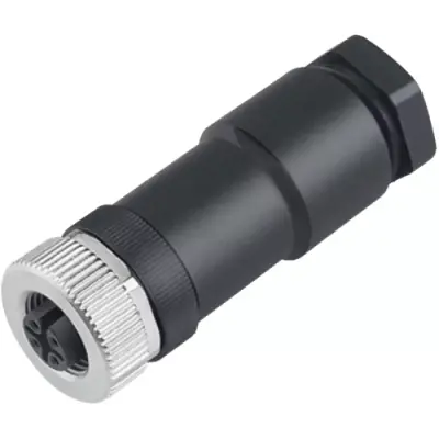 Jack, M12, 5 pole, screw connection, screw locking, straight, 99 0436 32 05 - 1