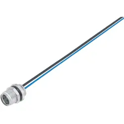 Panel socket, M8, 3 pole, strand connection, screw locking, straight, 76 6618 1111 00003-0200