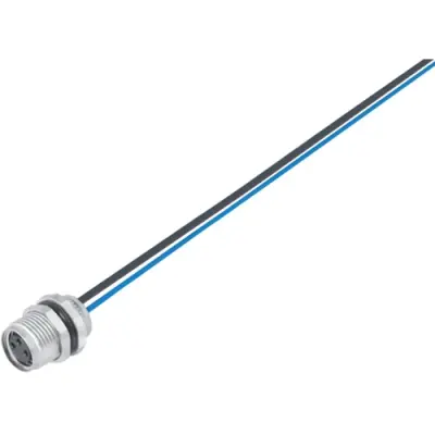 Panel socket, M8, 3 pole, strand connection, screw locking, straight, 76 6618 1111 00003-0200 - 1