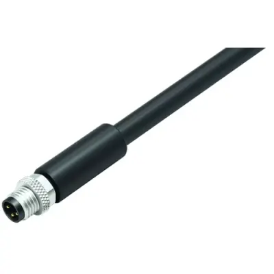 Sensor actuator cable, M8-cable plug, straight to open end, 8 pole, 5 m, PUR, black, 1.5 A, 77 3505 0000 50708-0500 - 1