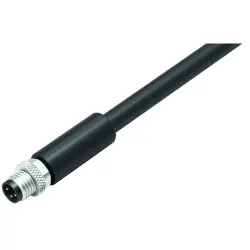 Sensor actuator cable, M8-cable plug, straight to open end, 8 pole, 5 m, PUR, black, 1.5 A, 77 3505 0000 50708-0500