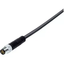 Sensor actuator cable, M8-cable plug, straight to open end, 6 pole, 5 m, PUR, black, 1.5 A, 77 3705 0000 50006-0500