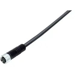 Sensor actuator cable, M8-cable socket, straight to open end, 3 pole, 5 m, PUR, black, 4 A, 77 3706 0000 50003-0500