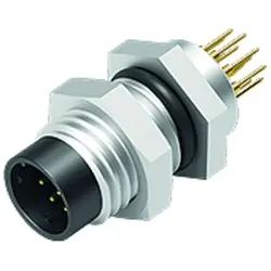 Panel plug, M8, 12 pole, THT, screw locking, straight, 86 6119 1100 00012