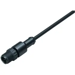 Sensor actuator cable, M12-cable plug, straight to open end, 12 pole, 2 m, PUR, black, 1.5 A, 77 3419 0000 50712-0200