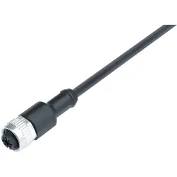 Sensor actuator cable, M12-cable socket, straight to open end, 5 pole, 5 m, PUR, black, 4 A, 77 3430 0000 80205-0500