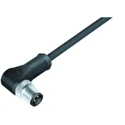 Sensor actuator cable, M12-cable plug, angled to open end, 4 pole, 5 m, PUR, black, 4 A, 77 3527 0000 50704-0500
