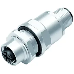 Adapter, M12 (4 pole, plug) to M12 (4 pole, socket), straight, 09 5240 10 04