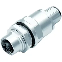 Adapter, M12 (5 pole, plug) to M12 (5 pole, socket), straight, 09 5241 10 05